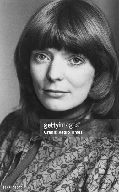 Actress Alison Steadman interviewed for the BBC 'Play for Today' episode 'Abigail's Party', October 1977.