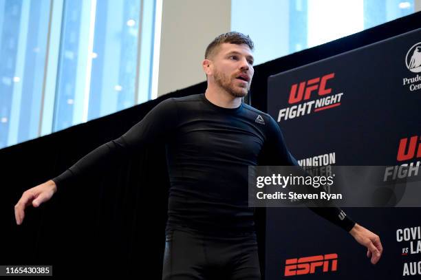 Jim Miller practices during the UFC Fight Night Open Workouts at Prudential Center on July 31, 2019 in Newark, New Jersey.