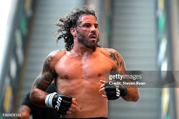 Clay Guida practices during the UFC Fight Night Open Workouts at Prudential Center on July 31, 2019 in Newark, New Jersey.