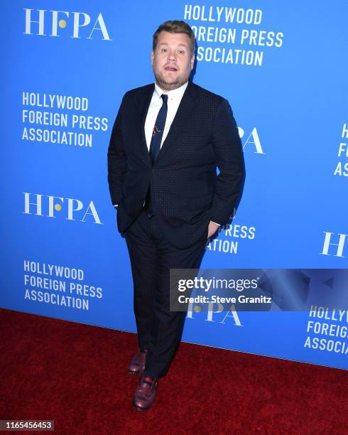 James Corden arrives at the Hollywood Foreign Press Association's Annual Grants Banquet at Regent Beverly Wilshire Hotel on July 31, 2019 in Beverly...