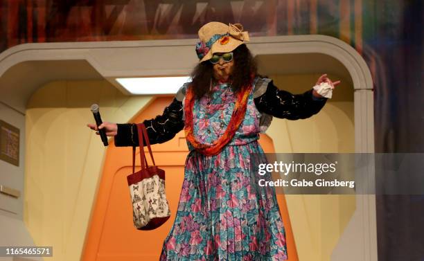 Actor Robert O’Reilly dressed as his character Gowron from the "Star Trek" television franchise, speaks during the "STLV19 Klingon Kick-Off" panel at...