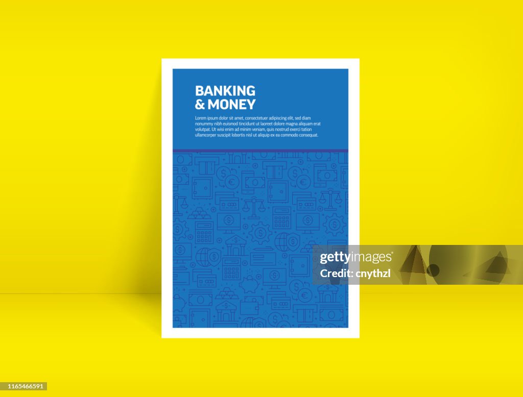 Banking Design Pattern Vector Set Of Design Templates And Elements For Banking And Money In ...