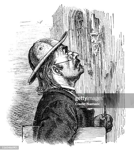 architecture painter - man brushing stock illustrations