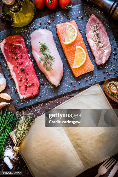 different types of animal protein - red meat white meat stock pictures, royalty-free photos & images