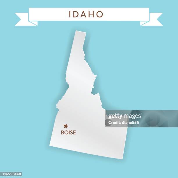 ilustraciones, imágenes clip art, dibujos animados e iconos de stock de estado de los estados unidos con capital city, idaho - idaho