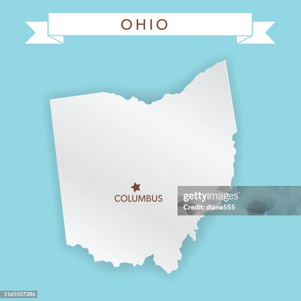 u.s state with capital city, ohio - columbus ohio map stock illustrations