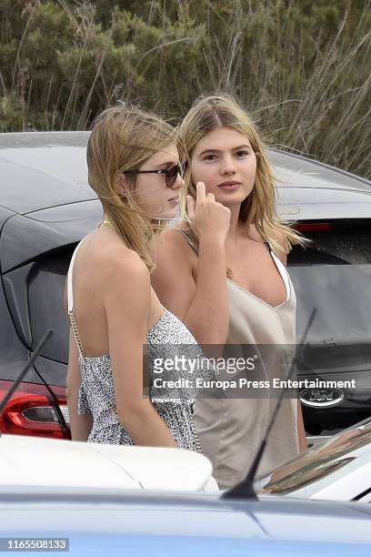 Cristina Iglesias and Victoria Iglesias are seen on July 31, 2019 in Ibiza, Spain.
