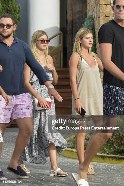 Cristina Iglesias and Victoria Iglesias are seen on July 31, 2019 in Ibiza, Spain.