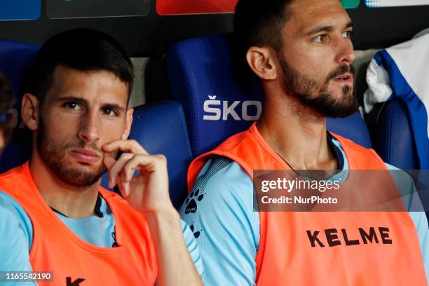 Jonathan Calleri and Facundo Ferreyra during the match between RCD Espanyol and Granada CF, corresponding to the week 3 of the Liga Santander, played...