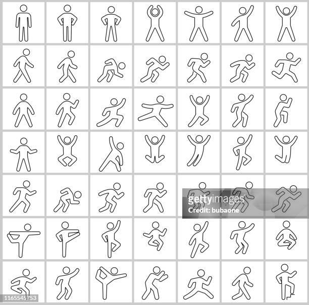 people in motion active lifestyle vector icon set - standing stock illustrations