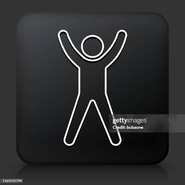 icon of a man doing jumping jacks - jumping jack exercise stock illustrations