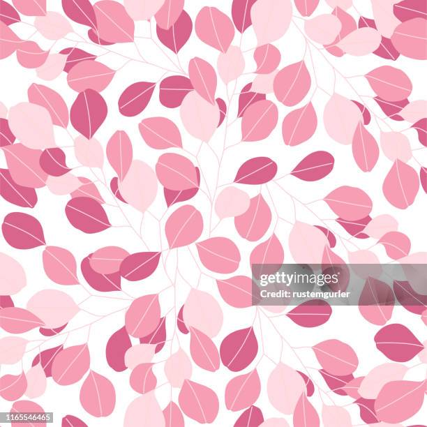 leaves seamless pattern - eucalyptus leaf stock illustrations