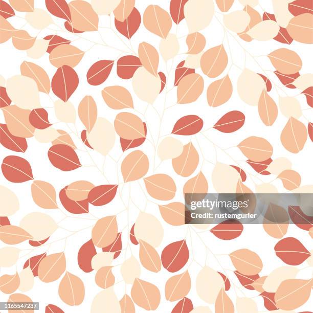 leaves seamless pattern - eucalyptus leaf stock illustrations