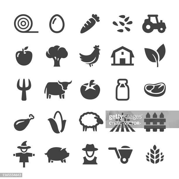 stockillustraties, clipart, cartoons en iconen met farm icons-smart series - zuivelboerderij