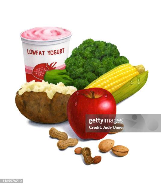 food group 2 - yoghurt pot stock illustrations