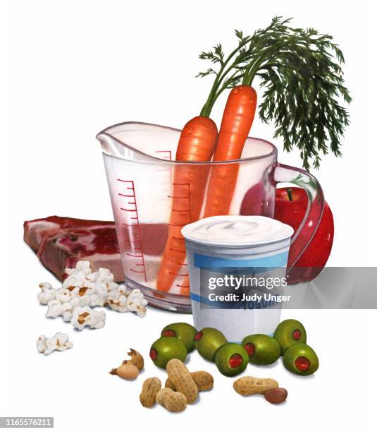 food group 1 - yoghurt pot stock illustrations