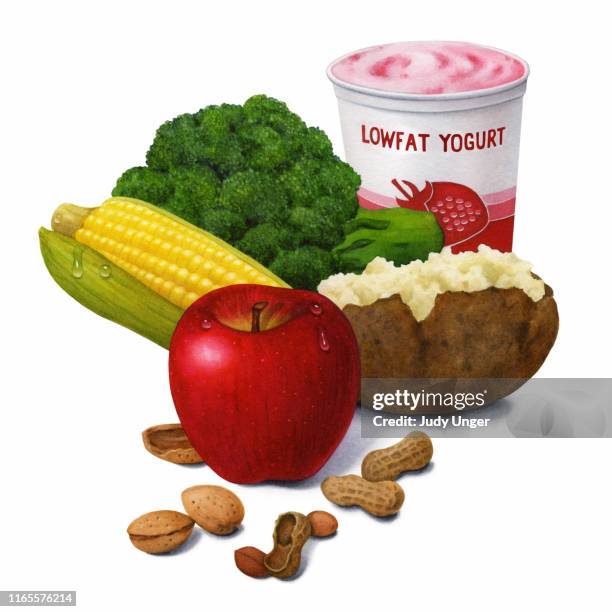 food group & yogurt - yoghurt pot stock illustrations
