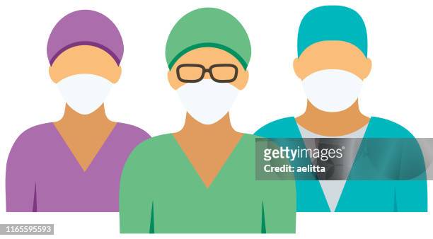 medizinisches team - scrubs stock-grafiken, -clipart, -cartoons und -symbole