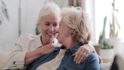 Mature Lesbian Couple At Home On Sofa High-Res Stock Video Footage - Getty  Images