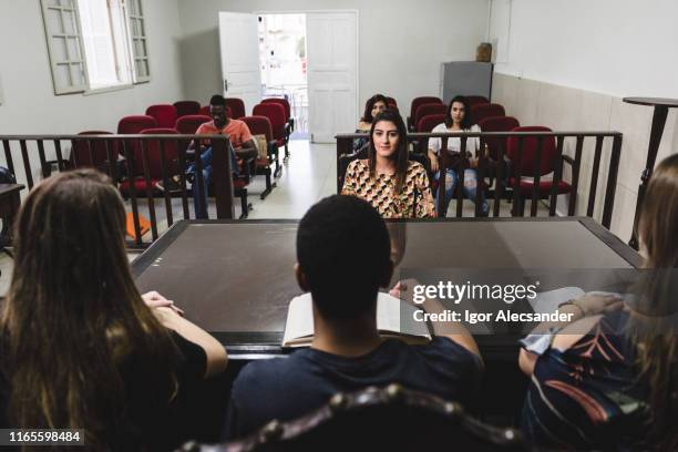 law school college students during practical class in court - law student stock pictures, royalty-free photos & images