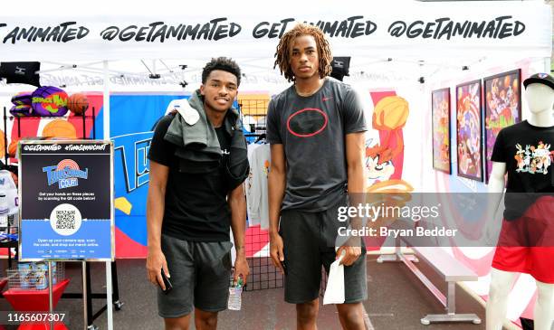 Jaylen Hands and Nicolas Claxton of the Brooklyn Nets attend Warner Bros. Tune Squad Court Launch event at Rodney Park on August 01, 2019 in Brooklyn...