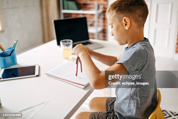 Kids Using A Compas Compass For Kids Drawing Photos and Premium High Res Pictures - Getty ...