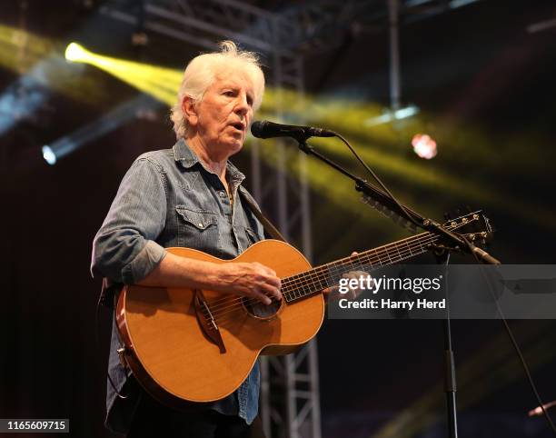 Graham Nash performs on stage during Wickham Festival 2019 on August 01, 2019 in Wickham, England.