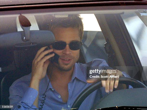 Actor Brad Pitt arrives at CBS studios for "America: A Tribute To Heroes" telethon September 21, 2001 in Los Angeles, CA. Celebrities participated in...