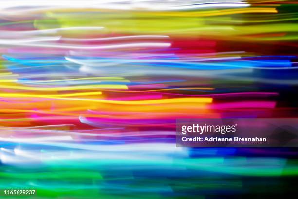 rainbow stripes light trails - colour and abstract and impact not people stock pictures, royalty-free photos & images