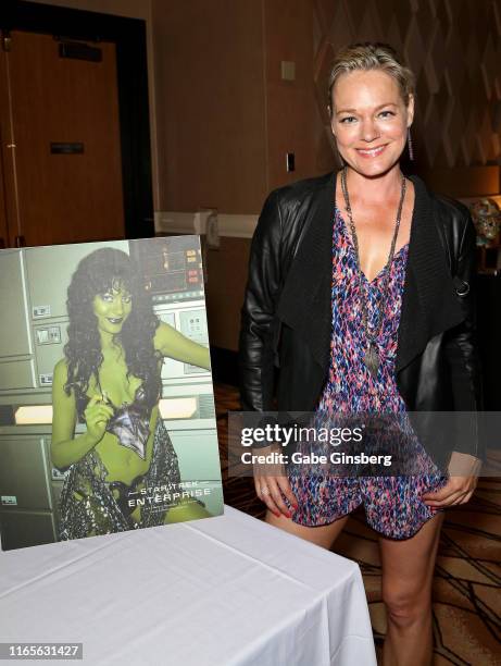 Actress Crystal Allen attends the 18th annual Official Star Trek Convention at the Rio Hotel & Casino on August 01, 2019 in Las Vegas, Nevada.