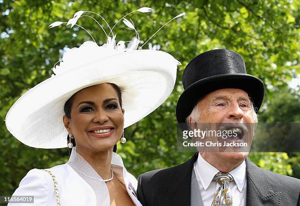 Bruce Forsyth and Wilnelia Forsyth arrive on Ladies Day at Royal Ascot at Ascot Racecourse on June 14, 2011 in Ascot, United Kingdom.