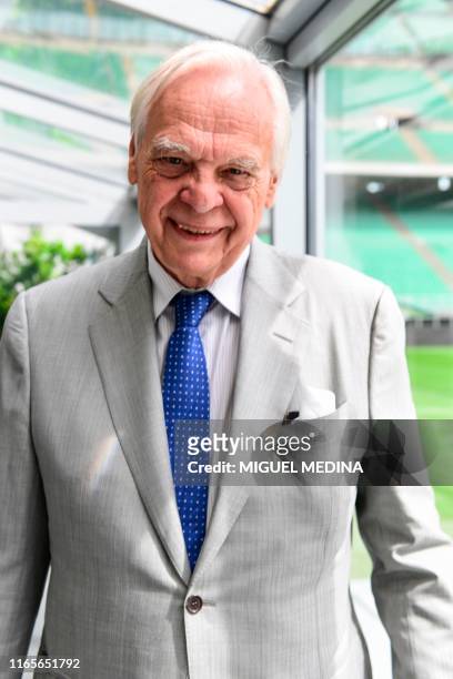 Director of Milan's Scala Theater Alexander Pereira poses prior to attending a press conference unveiling the finalists for the upcoming The Best...