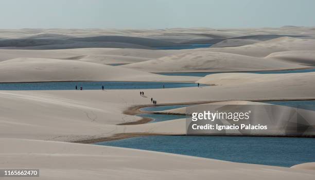 sand dunes, lençóis maranhenses national park - lencois maranhenses national park stock pictures, royalty-free photos & images