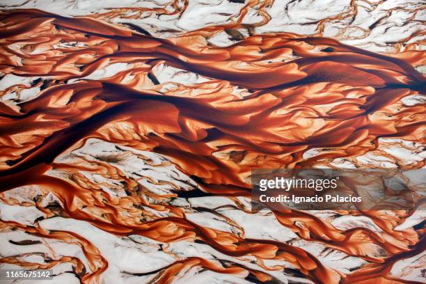 aerial image of rio negro (black river), lençóis maranhenses national park - lencois maranhenses national park stock-fotos und bilder