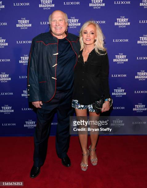 Pro Football Hall of Fame member and sports broadcaster Terry Bradshaw and his wife, Tammy Bradshaw attend the premiere of his show "The Terry...