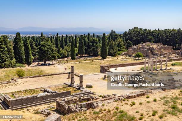 ancient greek site of asclepeion on the island of kos, greece - kos stock-fotos und bilder