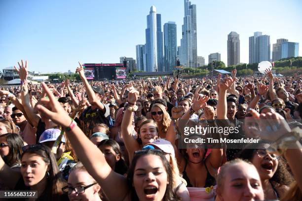 Atmosphere as Hayley Kiyoko performs during Lollapalooza 2019 day one at Grant Park on August 01, 2019 in Chicago, Illinois.