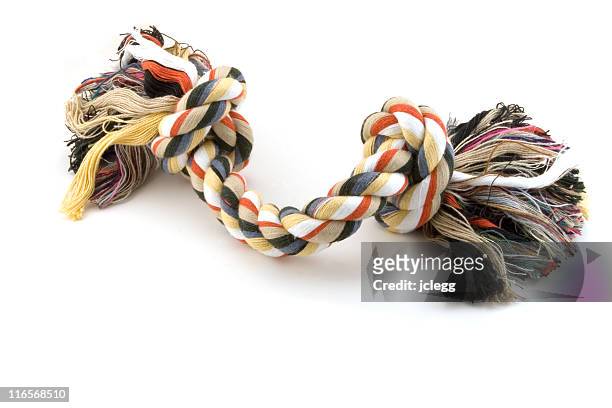 chewable dog toy rope - dog's toy stockfoto's en -beelden