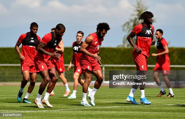 Mohamed Salah of Liverpool during a training session on August 02, 2019 in Evian-les-Bains, France.