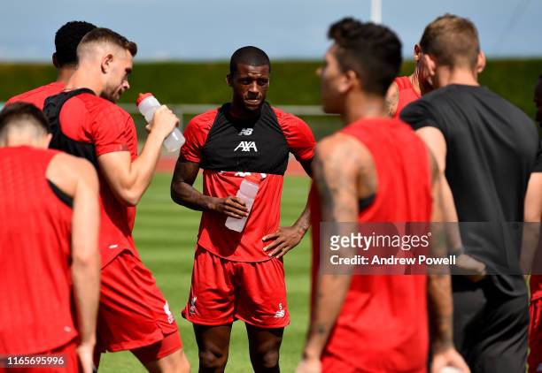 Georginio Wijnaldum of Liverpool during a training session on August 02, 2019 in Evian-les-Bains, France.