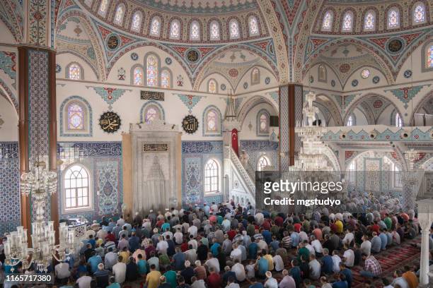 muslim people friday prayer in turkey - imam stock pictures, royalty-free photos & images