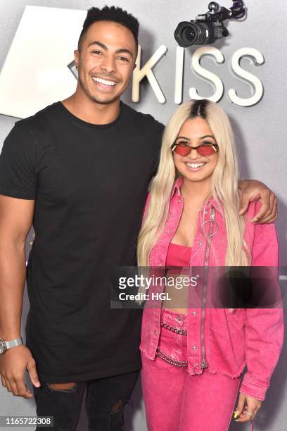 Mabel with Tyler West during a visit at Kiss FM Studio's on August 02, 2019 in London, England.