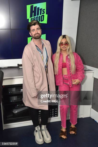 Mabel with Jordan Lee during a visit at the Hits Radio Studio's on August 02, 2019 in London, England.