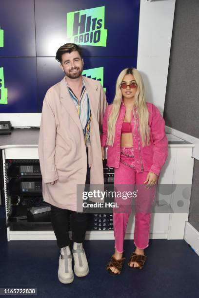 Mabel with Jordan Lee during a visit at the Hits Radio Studio's on August 02, 2019 in London, England.