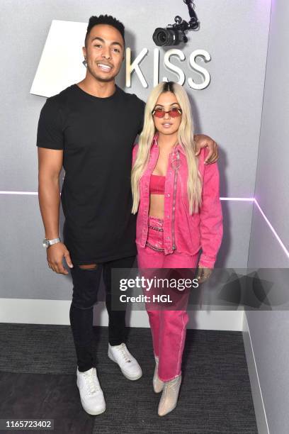 Mabel with Tyler West during a visit at Kiss FM Studio's on August 02, 2019 in London, England.