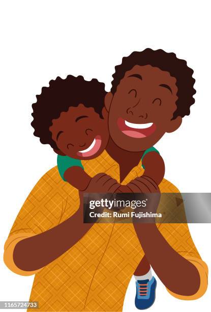 ilustrações de stock, clip art, desenhos animados e ícones de father's day - black people