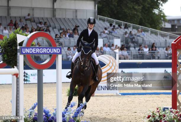 Jennifer Gates during the Longines Global Champions Tour of London 2019 at Royal Hospital Chelsea on August 02, 2019 in London, England.