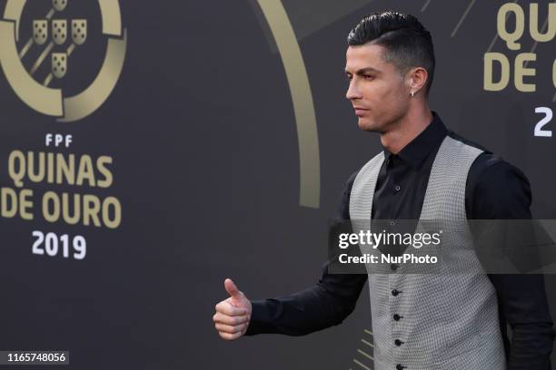 Portugal's and Juventus forward Cristiano Ronaldo attends the Gala Quinas de Ouro 2019 at the Carlos Lopes Hall in Lisbon, Portugal on September 2,...