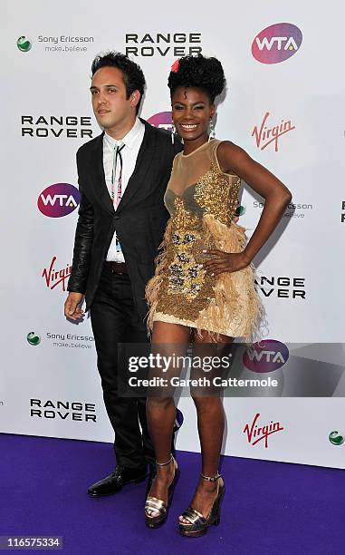 Musician Dan Smith and singer Shingai Shoniwa of The Noisettes arrive at the WTA Tour Pre-Wimbledon Party at The Roof Gardens, Kensington on June 16,...