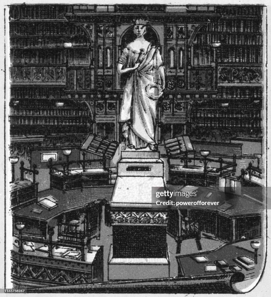 Library of Parliament at Centre Block on Parliament Hill in Ottawa, Ontario, Canada - 19th Century